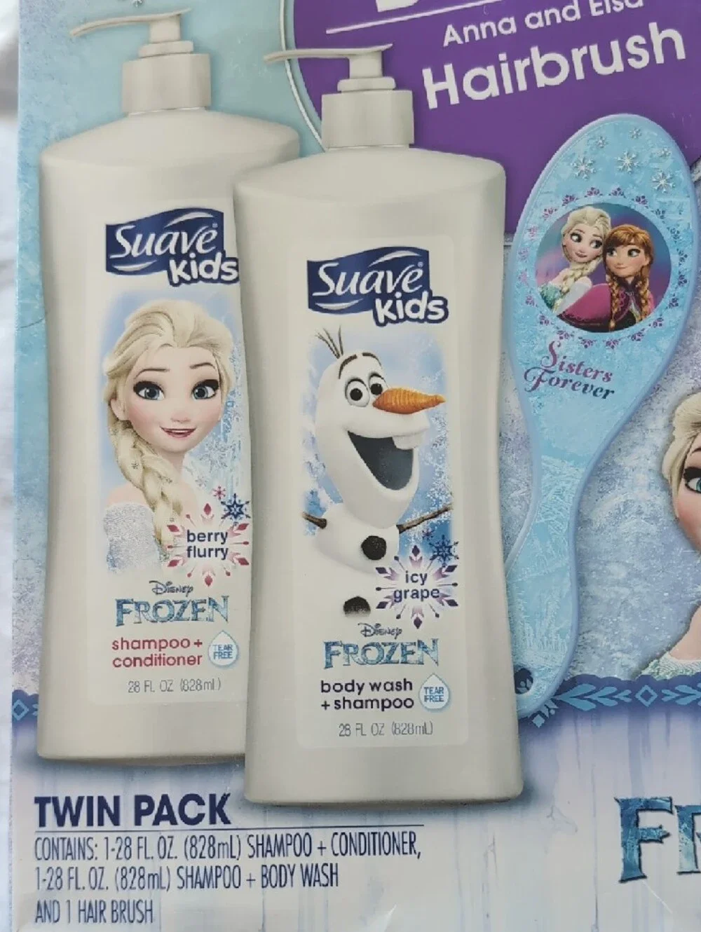 Disney Suave Kids Frozen Hairbrush & Shampoo, Conditioner & Body Wash, Hairbrush